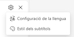 Captura de pantalla Teams Accessibilitat rodeta configuració Llengua