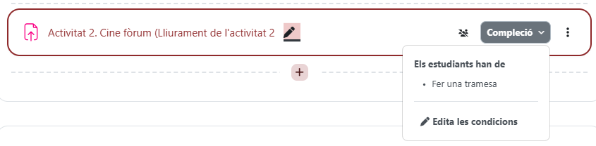 Captura de pantalla Configuració de compleció
