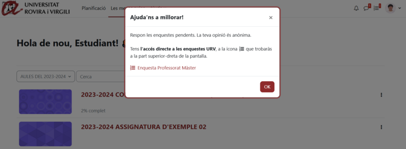 Vista popup estudiant